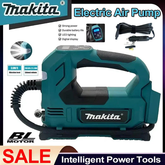 Makita Cordless Tire Inflator For Makita 18V Lithium Battery BL1815 BL1830 BL1840 BL1850 Wireless Air Pump Power Tool Battery