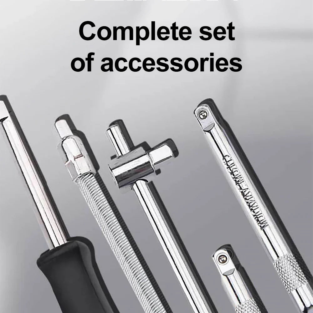 46PCS Ratchet Wrench Tool Set 1/4 Metric Socket Wrench Household Manual Repair Tools for Bike Repair