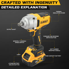 DEWALT DCF900 Impact Wrench 1/2* Inch High Torque With Hog Ring Anvil 20V Brushless Cordless Wrench Dewalt Power Tools