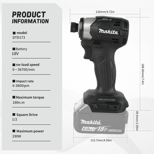 Makita DTD173 18V Cordless Brushless Impact Driver (Body Only)