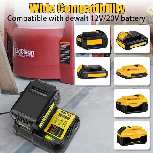 DCB112 Lithium Battery Charger For Dewalt 10.8V 14.4V 18V 20V DCB206 DCB205 DCB204 DCB203 DCB120,DCB107 DCB115
