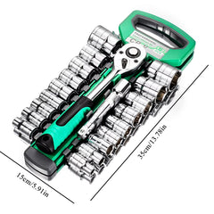 21 piece Set 1/2 Ratchet Wrench Socket Set Standard 24 Teeth, Including 123MM Extension Rod, Short Socket, Ratchet Wrench