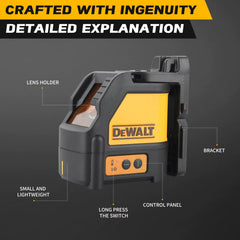 DEWALT Laser Level 2-Line Cross Line Green Light Automatic Leveling High Precision Horizontal Vertical Laser Level DW088CG