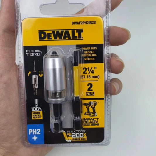 DEWALT DWAF2PH2IR2S PH2 FLEXTORQ 1/4x2-1/4in Impact Driver Drill Bit HSS Magnetic Sleeve Carpentry Power Tool Accessories